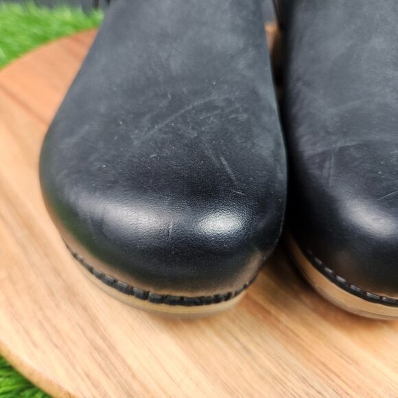Dansko Berry Clog Shoes Womens EU39 US 9 Black Nubuck Leather Clogs Slip On - Picture 7 of 14